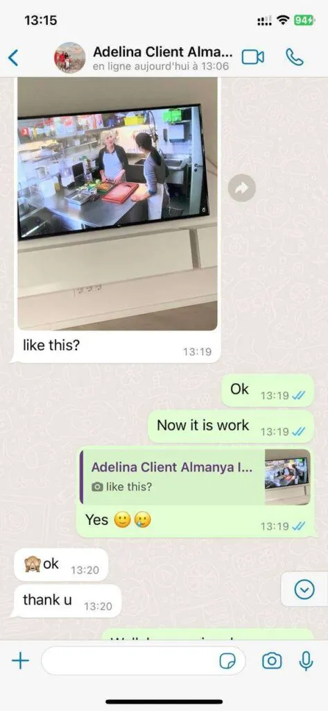 Real WhatsApp customer chat support proof with OpticTV agent 4