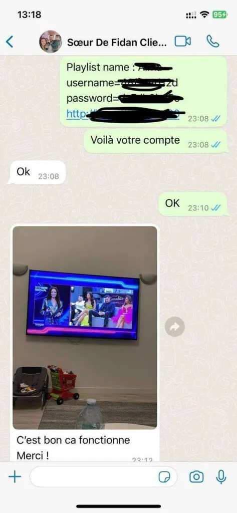 Real WhatsApp customer chat support proof with OpticTV agent 6